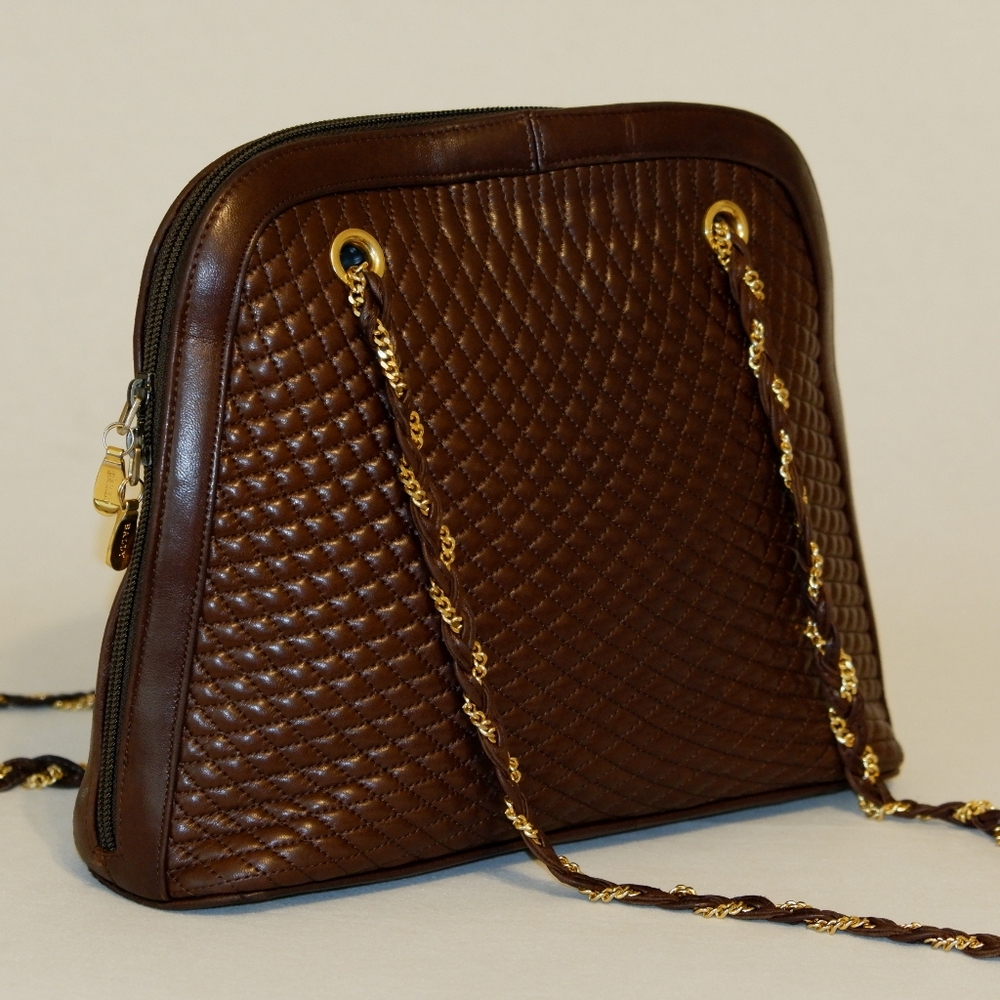 Vintage BALLY Brown Leather Shoulder Bag